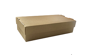 Коробка для суші 200*100*50мм крафт/срібло (100 шт / уп)