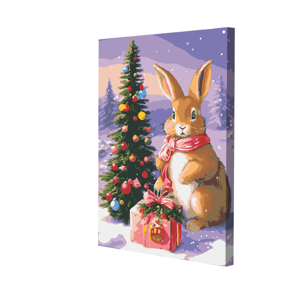 Картина за номерами Riviera Blanca Пухнастик під ялинкою 28x40 см (RB-1045), фото 1