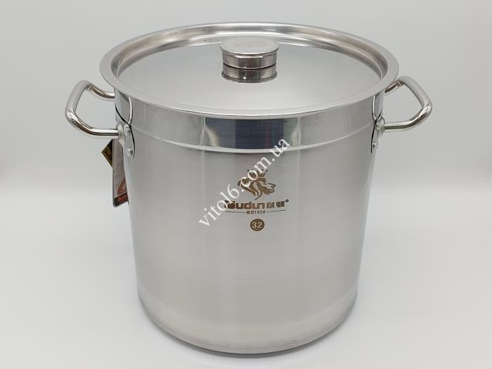 Каструля з нержавіючої сталі велика 40 л Громадське харчування нержавійка для індукційних плит D 42 H 41, фото 1