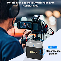 Бездротова мікрофонна система Boya BY-M1V2 для фотоапаратів, відеокамер, смартфонів, фото 6