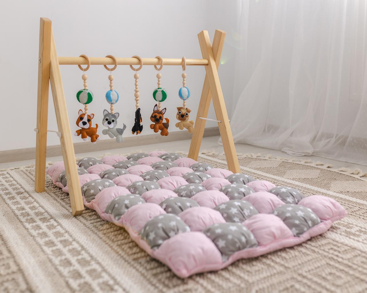 Мобіль дитячий підлоговий Дружок з матрасиком Зефірка, фото 1