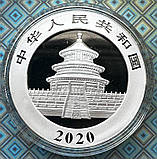 Срібна монета Китаю 10 юань 2020 р. "Панда", фото 4