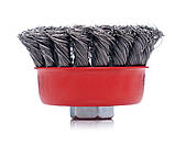 Дротяна чашоподібна щітка Ø75 мм M14 для КШМ, торцева щітка Tagred TA4098, фото 5