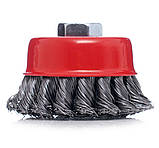 Дротяна чашоподібна щітка Ø75 мм M14 для КШМ, торцева щітка Tagred TA4098, фото 6