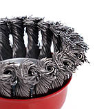 Дротяна чашоподібна щітка Ø75 мм M14 для КШМ, торцева щітка Tagred TA4098, фото 10