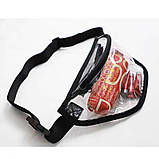 Бананка 10413 прозора поясна сумка чорна, фото 2