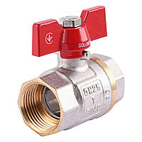 Кран кульовий SOLOMON 1″ ВВ метелик червоного кольору PN40 В1007