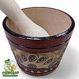 Ступка дерев'яна з товкачем 9х9 см, фото 5