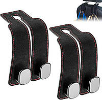 Гачок в автомобіль Relv suede hook вішалка органайзер на підголовник комплект чорний