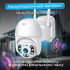 Набір 3 шт. вулична поворотна IP камера відеоспостереження Wi-Fi — 4 МП iCSee камера вайфай зовнішнього спостереження для дому, фото 3