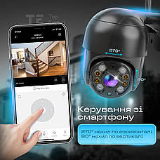 Вулична IP-камера Wi-FI А8 4mp + карта пам'яті 64 гб камера відеоспостереження чорна - Відеокамери, екшн-камери, фото 6
