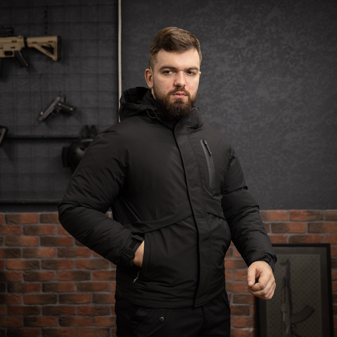 Куртка утеплена чоловіча Koiston 24119  чорний XXXXL, Черный, фото 1