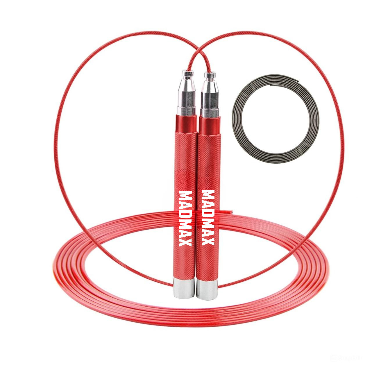 Скакалка швидкісна на підшипниках алюмінієва MadMax MFA-286 Speed jump rope Red, фото 1
