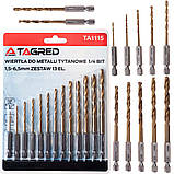 Свердло по металу титан Tagred TA1115 титанові свердла для металу, фото 2