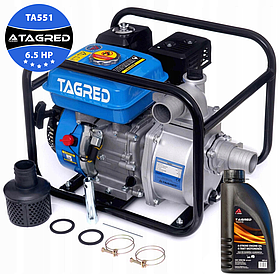 Насосна станція Бензинова мотопомпа TAGRED TA551, Водяний насос 6,5HP, переносна мотопомпа 36000л/год