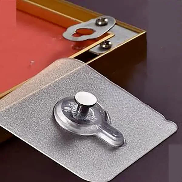 Самоклейний настінний гачок-тримач кріплення для картин рамок і полиць без свердління прозорий, фото 1