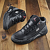 Зимові чоловічі шкіряні черевики, кросівки чорні утеплені з натуральної шкіри на хутрі на зиму для чоловіків, розмір 40-45, фото 4