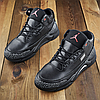 Зимові чоловічі шкіряні черевики, кросівки чорні утеплені з натуральної шкіри на хутрі на зиму для чоловіків, розмір 40-45, фото 3