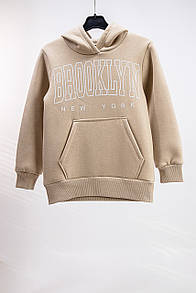 Теплий модний підлітковий худі з принтом тринитка