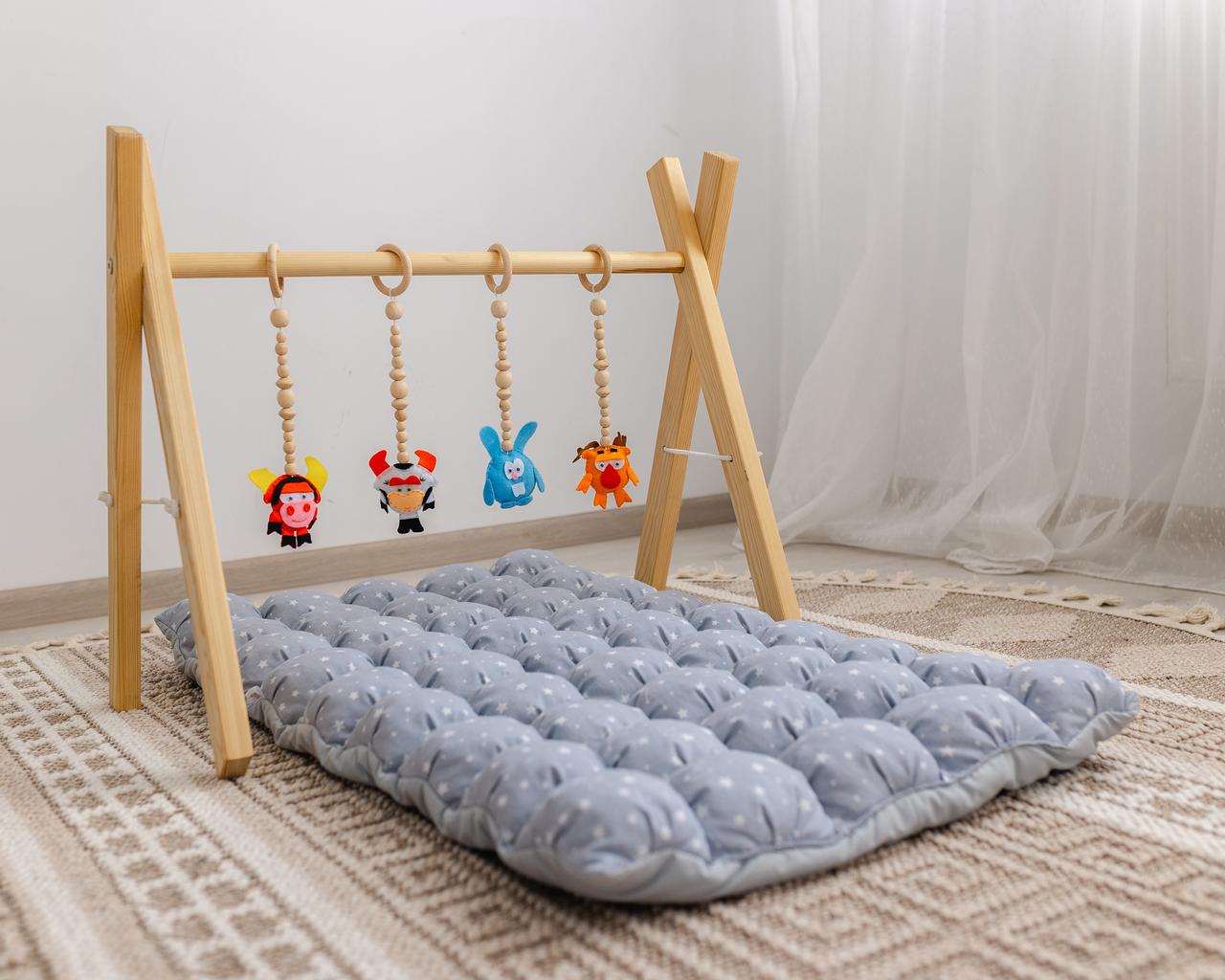 Мобіль дитячий підлоговий Смішні герої з матрациком Зоряне небо, фото 1