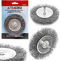 Щітка для дриля Tagred TA4003 дротяна щітка для металу, фото 2