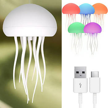 Підвісний світильник Медуза з рухомими щупальцями, керування голосом, 5 режимів, RGB, від USB / Лампа нічник