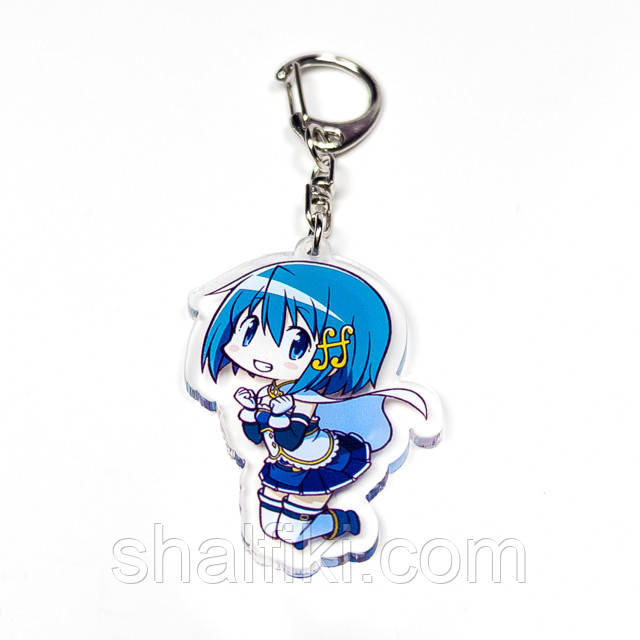 "Саяка Мікі (Чарівниця Мадока Магіка)" брелок акриловий двосторонній з уф-друком, фото 1