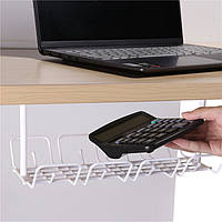 Пластикова підвісна поличка для посуду, кабелів, проводів (білий)