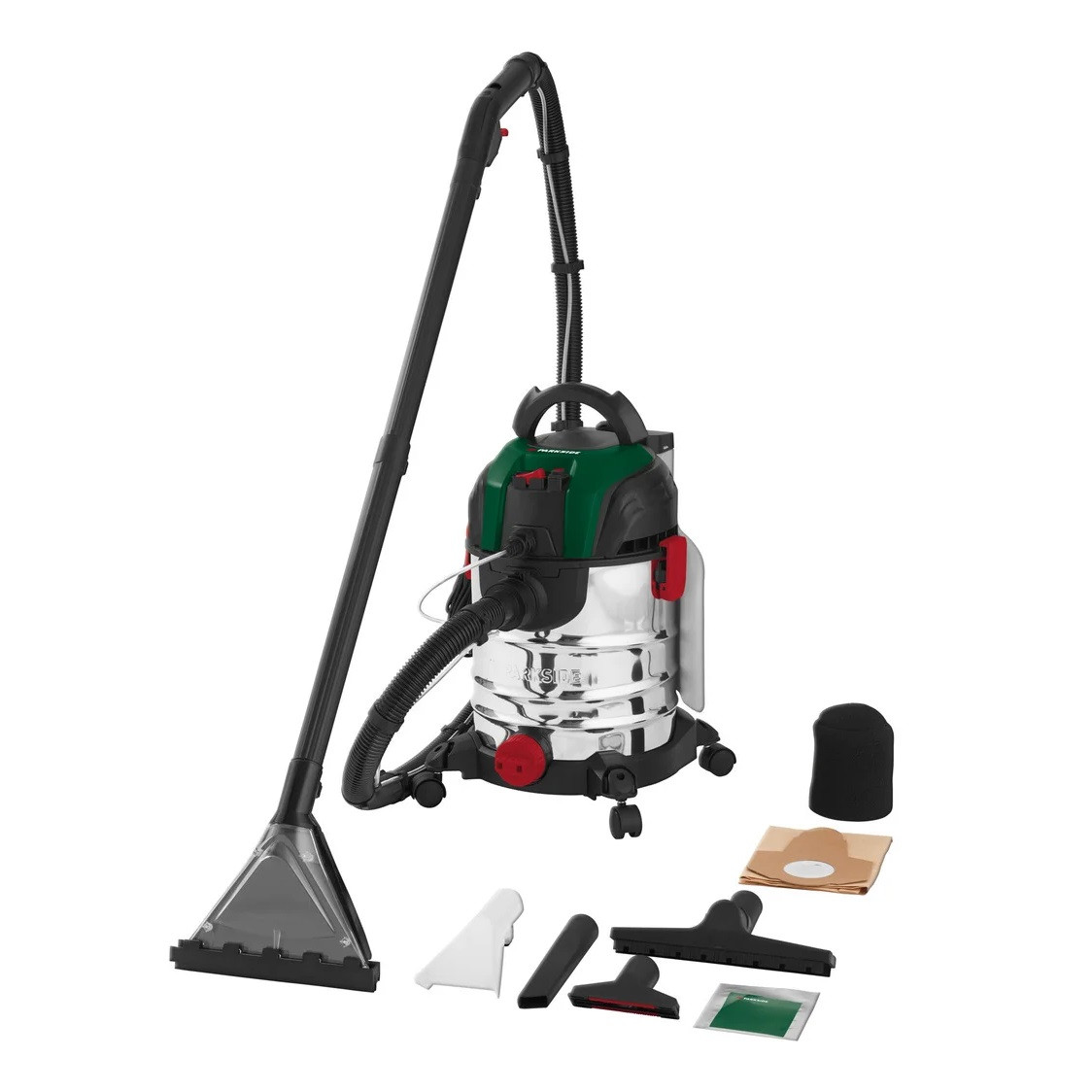 Пилосос промисловий миючий + сухе прибирання Parkside з набором насадок 20 л 1600 Вт (PWS 20 C2), фото 1