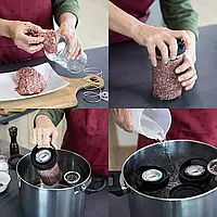 Набір шинківниць Browin на 900 г з термометром — форма для варіння шинки, паштету, спредів, скляна, 2 шт.