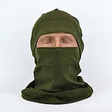 Балаклава бавовняна трикотажна літня олива, фото 2