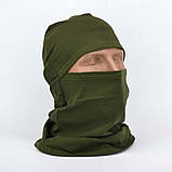 Балаклава бавовняна трикотажна літня олива, фото 3
