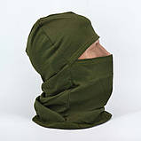 Балаклава бавовняна трикотажна літня олива, фото 5