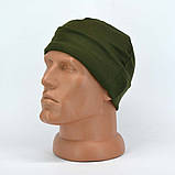 Балаклава бавовняна трикотажна літня олива, фото 10