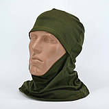 Балаклава бавовняна трикотажна літня олива, фото 7