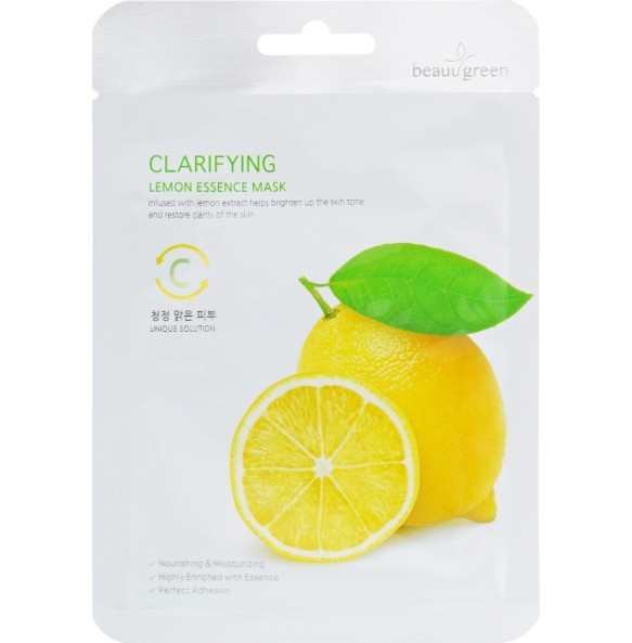Тканинна маска для обличчя з екстрактом лимона Beaugreen Clarifying Lemon