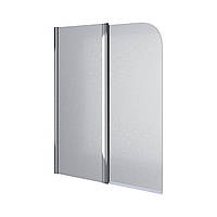 Шторка на ванну QP95(left) двоелементна 1150х1400 chrome; grape