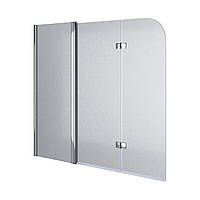 Шторка на ванну QP96(left) трьохелементна 1500x1400 chrome; grape