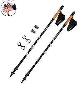 Палиці для скандинавської ходьби PowerPlay 9104 Lykke Black/White 80-135 см (пара)