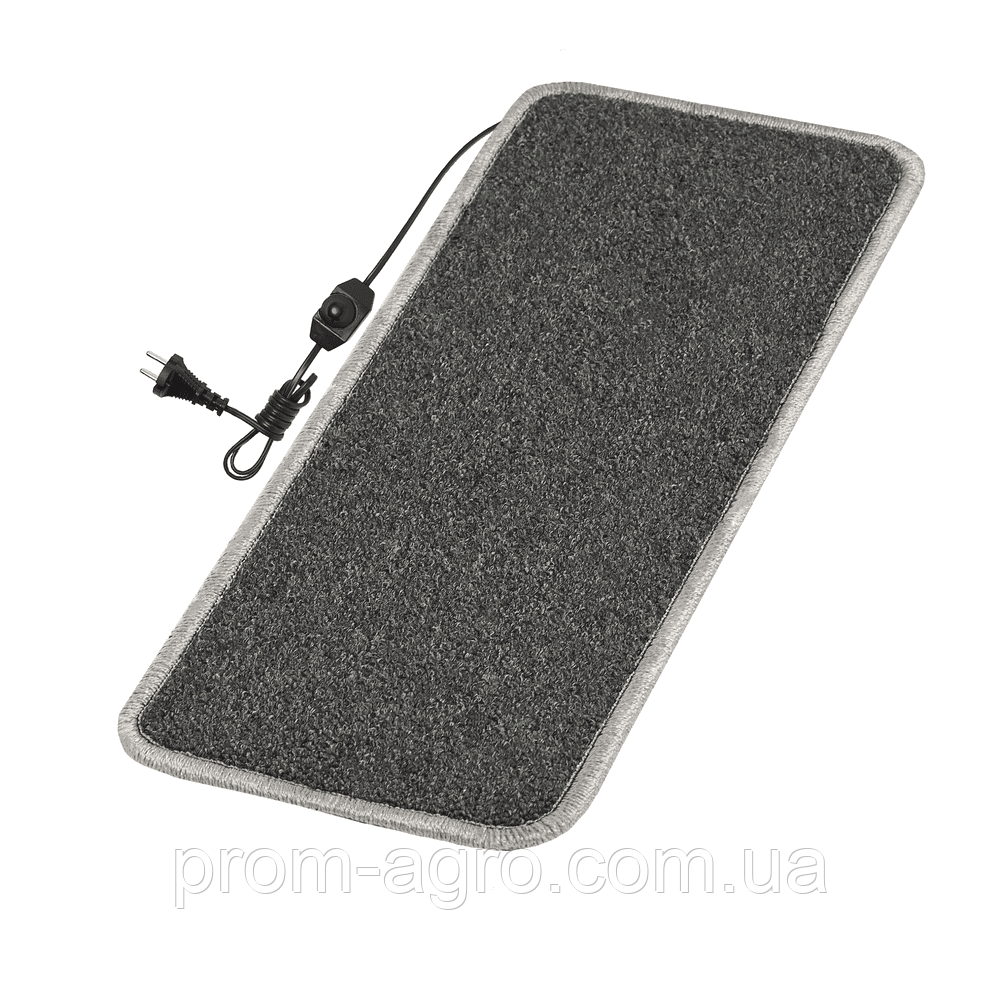 Килимок з підігрівом 50×20 см з термоізоляцією та регулятором Темно-сірий Так