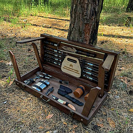 Подарунковий набір шампурів кейс-стіл "Отаман"