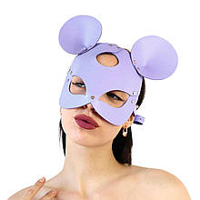 Шкіряна маска зайчика Art of Sex — Mouse Mask, колір Лавандовий