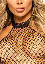 Еротичний сітчастий бодістокінг Leg Avenue Racer neck bodystocking Black, фото 3