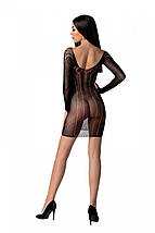 Напівпрозора мінісукня Passion BS101 One Size, black, рукави-мітенки, фото 2