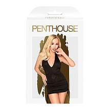 Мінісукня з відкритою спиною та стрінгами Penthouse - Earth-Shaker Black M/L, фото 3