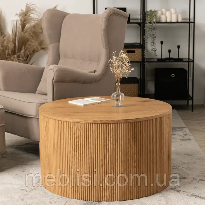 Круглий журнальний стіл 80 CLOVER MAX колір дуб 80X45 (MEBEL ELITE) ME.MAXCLOVER/D/D/L