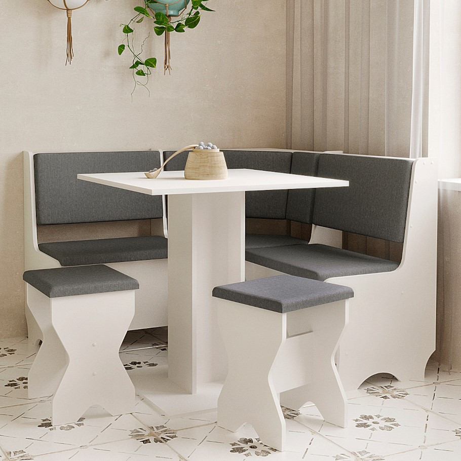 Кухонний куточок Еквадор, Стіл, Табуретки в комплекті білий (німфея альба), фото 1