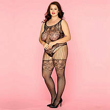 Сітчастий бодістокінг JSY «Коханка Зоуї» Plus Size Новинки, Black, імітація панчіх, доступ, фото 4