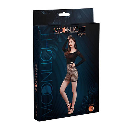 Еротична сукня Moonlight Model 13 XS-L Black, довгий рукав, фото 3