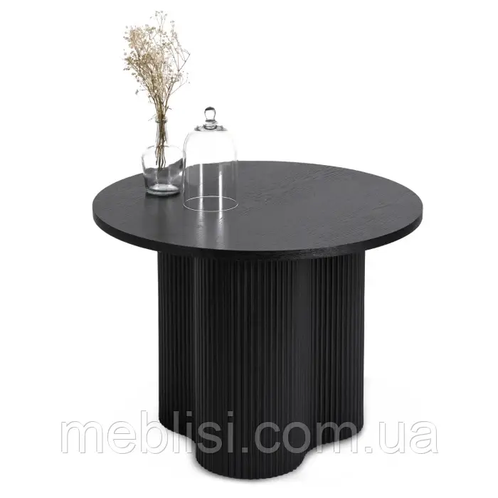 Чорний круглий журнальний стіл 60 DERIAN 60X45,5 (MEBEL ELITE) ME.DERIAN/CZ/CZ/L
